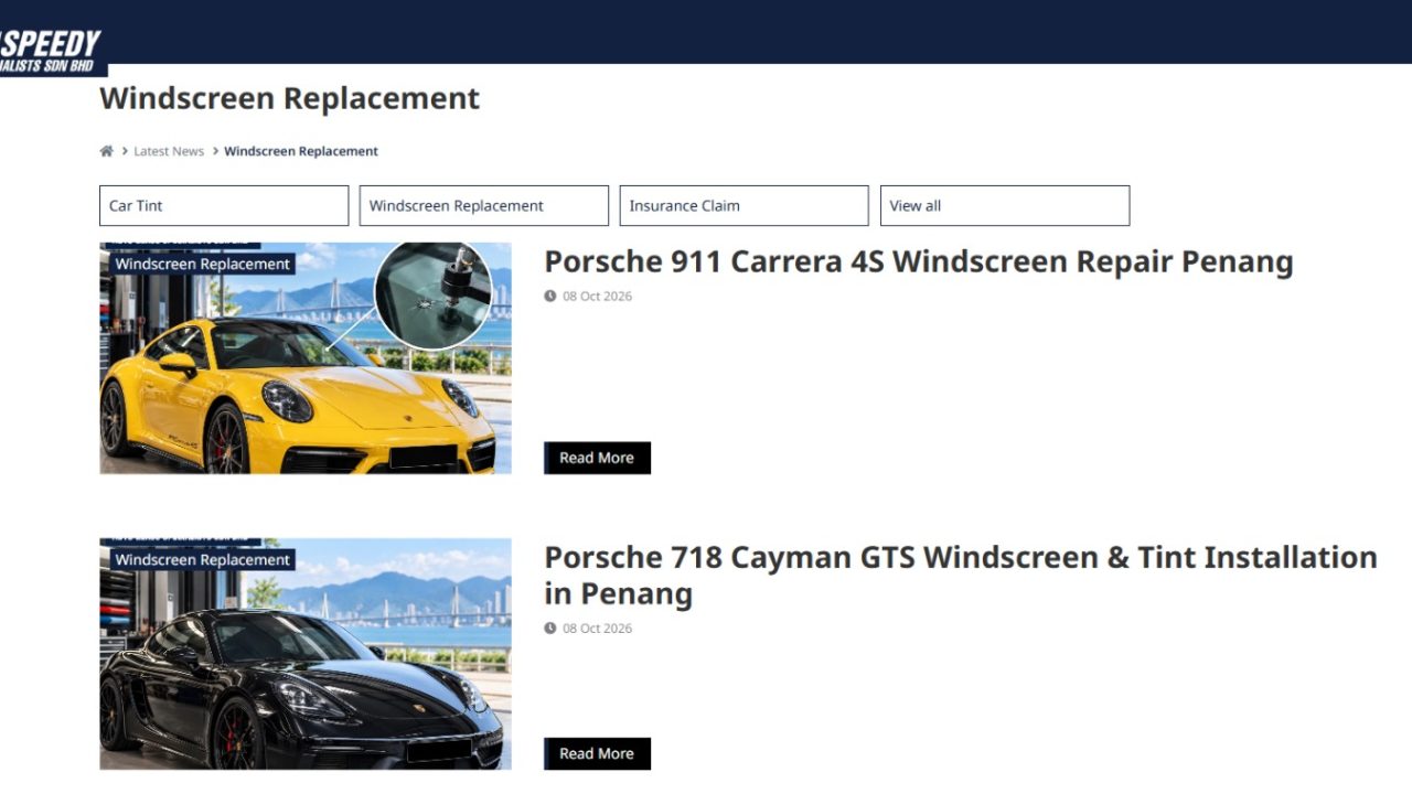 On-Site Luxury Car Windscreen Replacement: Convenient Automotive Glass Care in Penang & Kedah